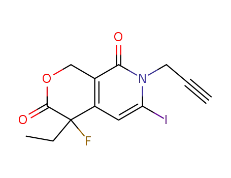 (+/-)-4-ethyl-4-fluoro-6-iodo-7-prop-2-ynyl-1H-pyrano[3,4-c]pyridin-3,8(4H,7H)-dione