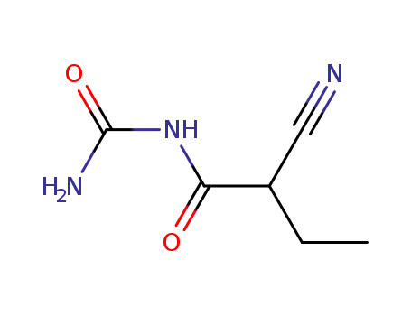 Molecular Structure of 88866-04-0 (ALPHA-ETHYLCYANOACETYLUREA)