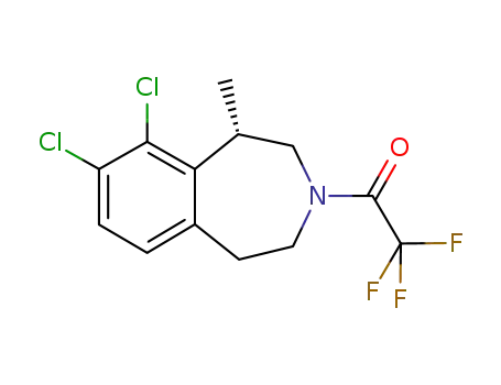 Molecular Structure of 824430-73-1 (1H-3-Benzazepine,
8,9-dichloro-2,3,4,5-tetrahydro-1-methyl-3-(trifluoroacetyl)-, (1S)-)
