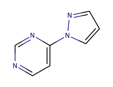 Molecular Structure of 82892-95-3 (Pyrimidine, 4-(1H-pyrazol-1-yl)- (9CI))