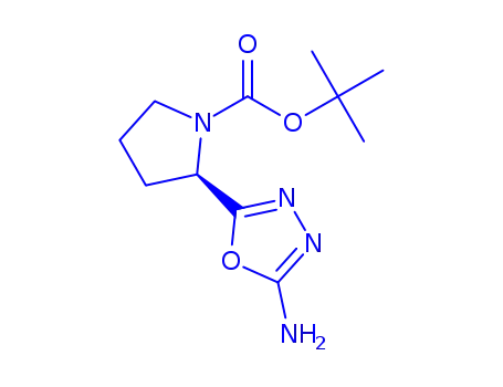 Molecular Structure of 887587-93-1 (2-(5-AMINO-[1,3,4]OXADIAZOL-2-YL)-PYRROLIDINE-1-CARBOXYLIC ACID TERT-BUTYL ESTER)