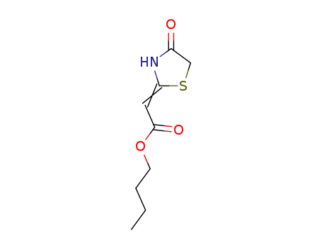 Molecular Structure of 832-06-4 (butyl (2E)-2-(4-oxothiazolidin-2-ylidene)acetate)