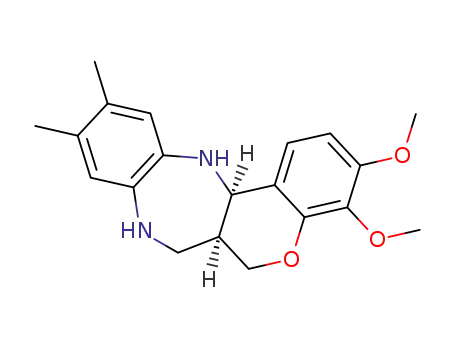 [1]Benzopyrano[4,3-b][1,5]benzodiazepine,6,6a,7,- 8,13,13a-hexahydro-3,4-dimethoxy-10,11- dimethyl-,(6aR,13aS)-rel- 