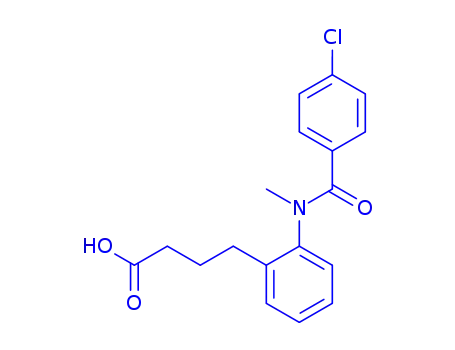 Molecular Structure of 83626-94-2 (Butyric acid, 4-(o-(4-chloro-N-methylbenzamido)phenyl)-)