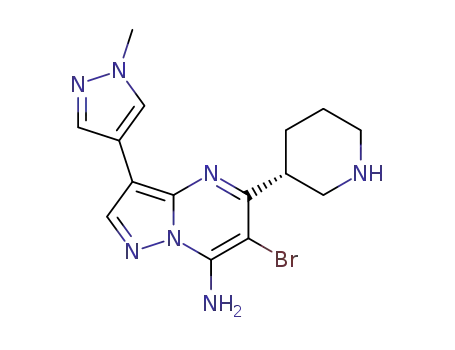 6-ブロモ-3-(1-メチル-1H-ピラゾール-4-イル)-5-[(3R)-ピペリジン-3-イル]-3H,3aH-ピラゾロ[1,5-a]ピリミジン-7-アミン