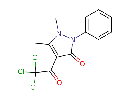 Molecular Structure of 144481-38-9 (3H-Pyrazol-3-one, 1,2-dihydro-1,5-dimethyl-2-phenyl-4-(trichloroacetyl)-)