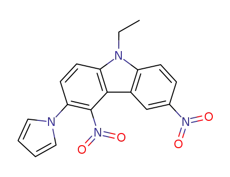 Molecular Structure of 82982-96-5 (9-ethyl-4,6-dinitro-3-(1H-pyrrol-1-yl)-9H-carbazole)