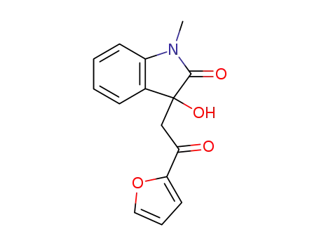 Molecular Structure of 83393-61-7 (3-[2-(2-furyl)-2-oxoethyl]-3-hydroxy-1-methyl-1,3-dihydro-2H-indol-2-one)