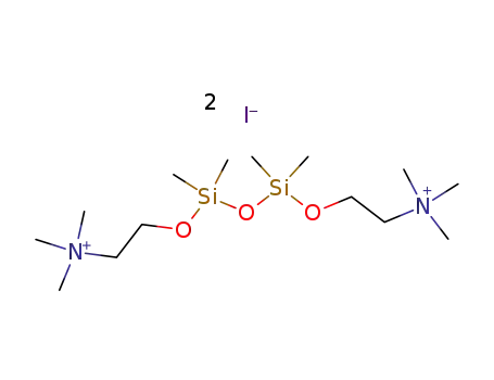 Molecular Structure of 83454-21-1 (5,7,9-Trioxa-2-azonia-6,8-disilaundecan-11-aminium, N,N,N,2,2,6,6,8,8- nonamethyl-, diiodide)