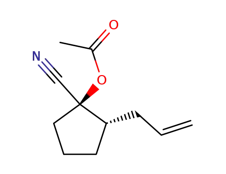 시클로펜탄카르보니트릴, 1-(아세틸옥시)-2-(2-프로페닐)-, (1R,2R)-rel-(9CI)