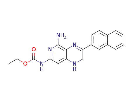 Molecular Structure of 83269-07-2 (Carbamic acid, (5-amino-1,2-dihydro-3-(2-naphthalenyl)pyrido(3,4-b)pyr azin-7-yl)-, ethyl ester)
