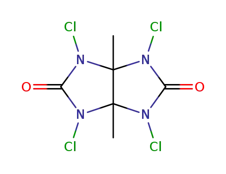 Molecular Structure of 89380-44-9 (2,4,6,8-tetrachloro-1,5-dimethyl-2,4,6,8-tetrazabicyclo[3.3.0]octane-3 ,7-dione)