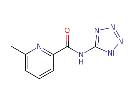 Molecular Structure of 83282-08-0 (6-methyl-N-(1H-tetrazol-5-yl)-2-pyridinecarboxamide)