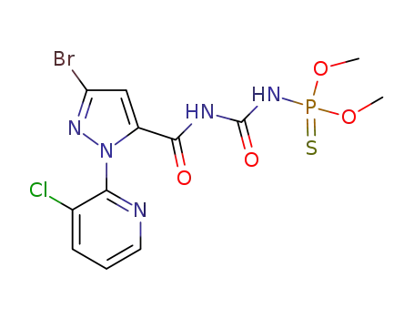 Molecular Structure of 1438853-60-1 (O,O-dimethyl 3-bromo-1-(3-chloropyridin-2-yl)-1H-pyrazole-5-carbonylcarbamoylphosphoramidothioate)