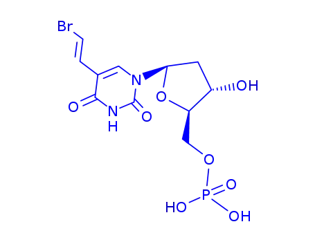 Molecular Structure of 80860-82-8 (5'-Uridylic acid, 5-[(1E)-2-bromoethenyl]-2'-deoxy-)