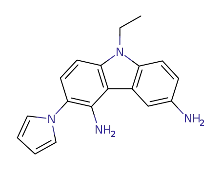 Molecular Structure of 82982-97-6 (9-ethyl-6-(1H-pyrrol-1-yl)-9H-carbazole-3,5-diamine)