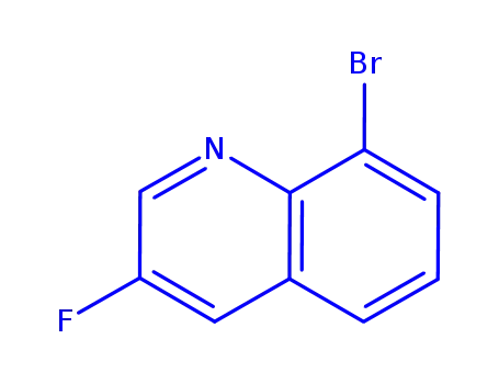 Molecular Structure of 834884-06-9 (8-Bromo-3-fluoroquinoline)