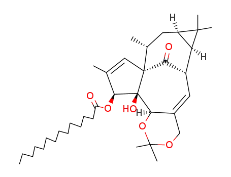 Molecular Structure of 83036-74-2 (ingenol-5β,20-O,O-isopropylidene-3β-O-myristinate)
