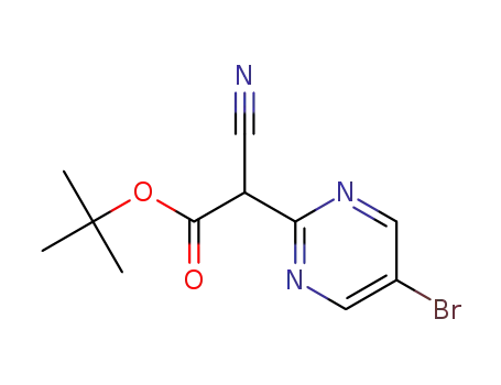 Molecular Structure of 1305329-97-8 (tert-butyl 2-(5-bromopyrimidin-2-yl)-2-cyanoacetic acid)