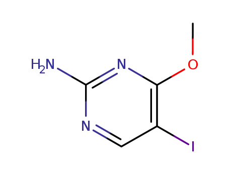 Molecular Structure of 89322-66-7 (2-Amino-5-iodo-4-methoxypyrimidine)