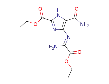 Molecular Structure of 107972-50-9 (ethyl 4<sup>(5)</sup>carboethoxyformamidino-5<sup>(4)</sup>carbamoyl-imidazole-2-carboxylate)