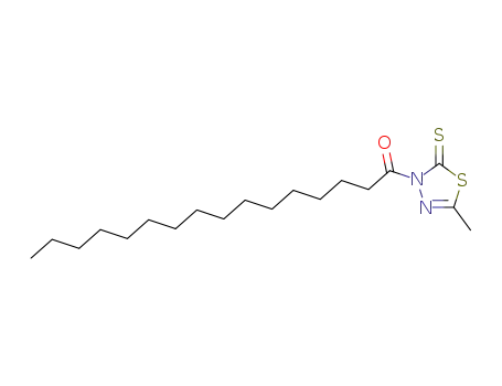 Molecular Structure of 135363-33-6 (1,3,4-Thiadiazole-2(3H)-thione, 5-methyl-3-(1-oxohexadecyl)-)