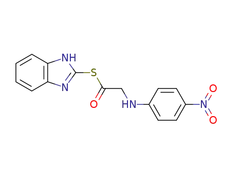 Molecular Structure of 83408-85-9 (1-(1H-benzoimidazol-2-ylsulfanyl)-2-[(4-nitrophenyl)amino]ethanone)
