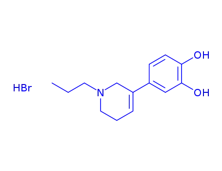 Molecular Structure of 83010-40-6 (4-(1,2,5,6-Tetrahydro-1-propyl-3-pyridinyl)-1,2-benzenediol hydrobromi de)