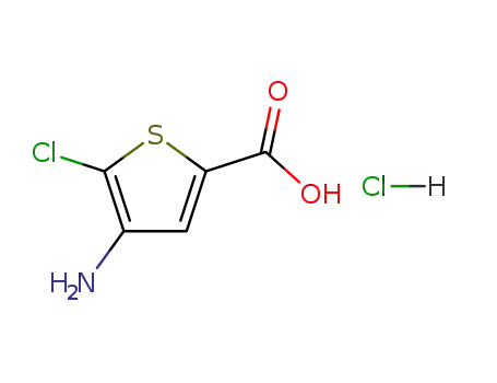 Molecular Structure of 89499-36-5 (2-Thiophenecarboxylic acid, 4-amino-5-chloro-, hydrochloride)