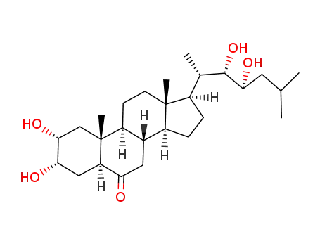 Molecular Structure of 83464-84-0 (Cholestan-6-one, 2,3,22,23-tetrahydroxy-, (2a,3a,5a,22S,23S)-)