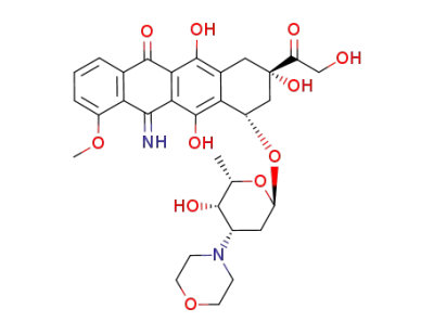 (8S,10S)-8-(ヒドロキシアセチル)-10-[(3-モルホリノ-2,3,6-トリデオキシ-α-L-lyxo-ヘキソピラノシル)オキシ]-7,9,10,12-テトラヒドロ-6,8,11-トリヒドロキシ-12-イミノ-1-メトキシナフタセン-5(8H)-オン