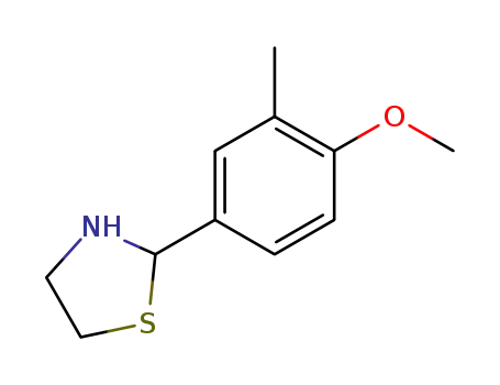 Molecular Structure of 83522-14-9 (2-(4-methoxy-3-methyl-phenyl)thiazolidine)