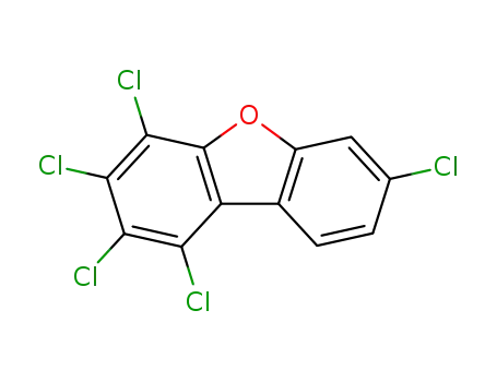 Molecular Structure of 83704-48-7 (1,2,3,4,7-PENTACHLORODIBENZOFURAN)