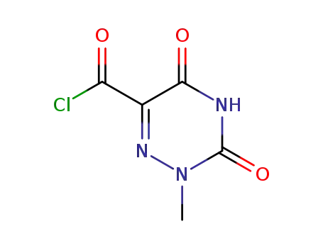 Molecular Structure of 89284-29-7 (2-methyl-3,5-dioxo-2,3,4,5-tetrahydro-1,2,4-triazine-6-carbonyl chloride)