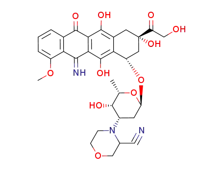 (8S-cis)-10-((3-((R)-3-Cyano-4-morpholinyl)-2,3,6-trideoxy-alpha-L-lyxo-hexopyranosyl)oxy)-7,9,10,12-tetrahydro-6,8,11-trihydroxy-8-(hydroxyacetyl)-12-imino-1-methoxy-5(8H)-naphthacenone