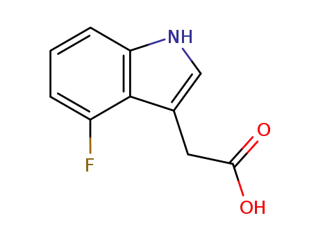 Molecular Structure of 89434-03-7 ((4-Fluoro-1h-indol-3-yl)-acetic acid)