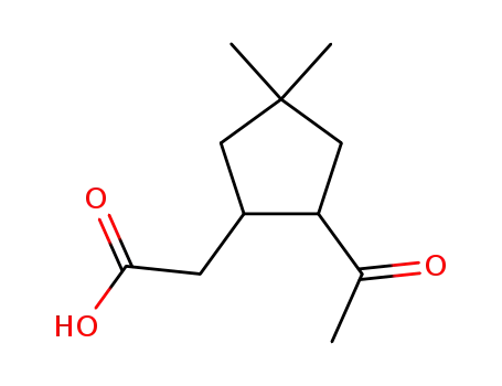 (+/-)-2-acetyl-4,4-dimethylcyclopentaneacetic acid