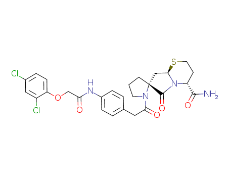 Spiro[pyrrolidine-2,7'(6'H)-[2H]pyrrolo[2,1-b][1,3]thiazine]-4'-carboxamide, 1-[2-[4-[[2-(2,4-dichlorophenoxy)acetyl]amino]phenyl]acetyl]tetrahydro-6'-oxo-, (2R,4'R,8'aR)-