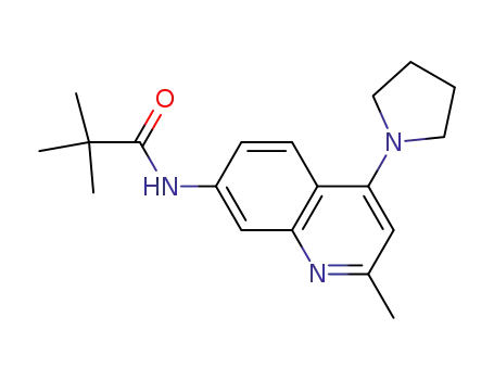 Molecular Structure of 581066-54-8 (Propanamide, 2,2-dimethyl-N-[2-methyl-4-(1-pyrrolidinyl)-7-quinolinyl]-)