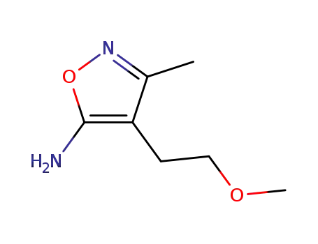 Molecular Structure of 89851-82-1 (Isoxazole, 5-amino-4-(2-methoxyethyl)-3-methyl- (7CI))