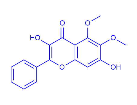 Molecular Structure of 84323-36-4 (3,7-dihydroxy-5,6-dimethoxy-2-phenyl-4H-chromen-4-one)