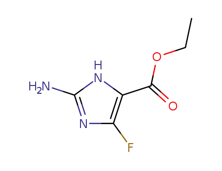 Molecular Structure of 89676-58-4 (1H-Imidazole-4-carboxylic acid, 2-amino-5-fluoro-, ethyl ester)
