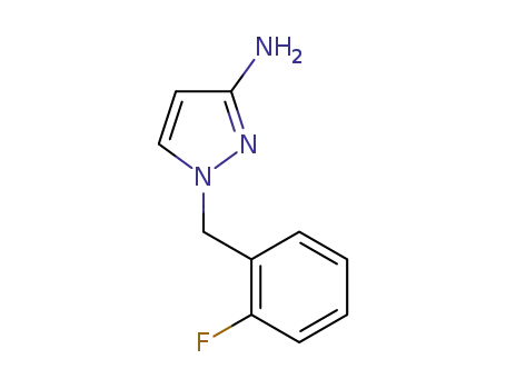 Molecular Structure of 895929-38-1 (1-(2-FLUORO-BENZYL)-1H-PYRAZOL-3-YLAMINE)