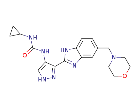 1-シクロプロピル-3-[3-[5-(モルホリノメチル)-1H-ベンゾイミダゾール-2-イル]-1H-ピラゾール-4-イル]尿素
