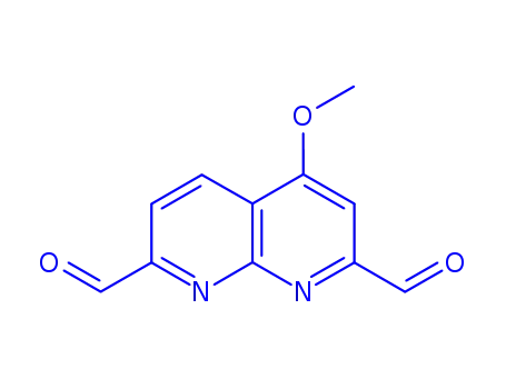 Molecular Structure of 898257-96-0 (1,8-Naphthyridine-2,7-dicarboxaldehyde,  4-methoxy-)