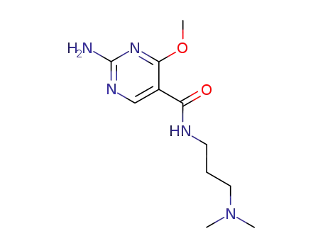 Molecular Structure of 84332-09-2 (2-Amino-N-(3-(dimethylamino)propyl)-4-methoxy-5-pyrimidinecarboxamide)