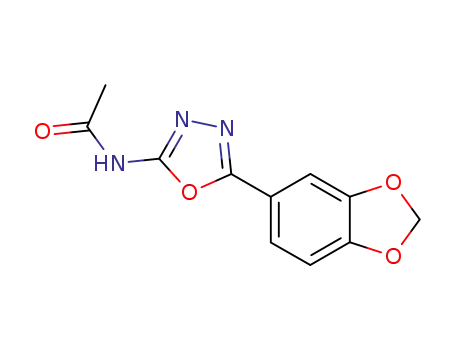 Molecular Structure of 83805-44-1 (Acetamide, N-(5-(1,3-benzodioxol-5-yl)-1,3,4-oxadiazol-2-yl)-)