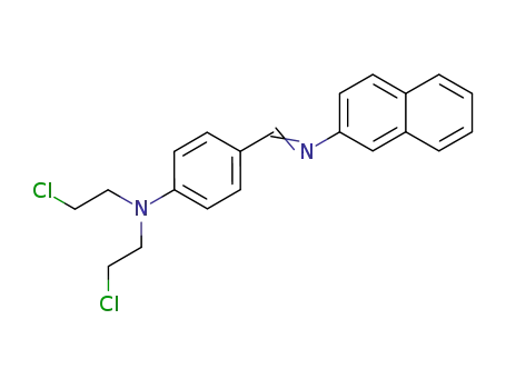 Molecular Structure of 83919-60-2 (N-[(E)-{4-[bis(2-chloroethyl)amino]phenyl}methylidene]naphthalen-2-amine)