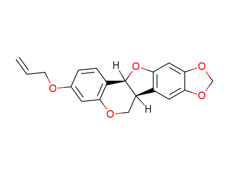 Molecular Structure of 84666-35-3 ((6aS,12aS)-3-Allyloxy-6a,12a-dihydro-6H-5,8,10,12-tetraoxa-benzo[a]cyclopenta[h]fluorene)
