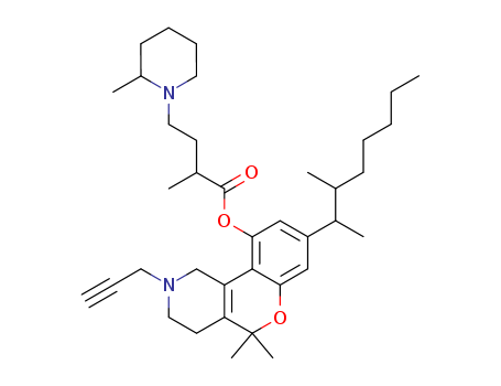 1-Piperidinebutanoicacid, a,2-dimethyl-,8-(1,2-dimethylheptyl)-1,3,4,5-tetrahydro-5,5-dimethyl-2-(2-propyn-1-yl)-2H-[1]benzopyrano[4,3-c]pyridin-10-ylester